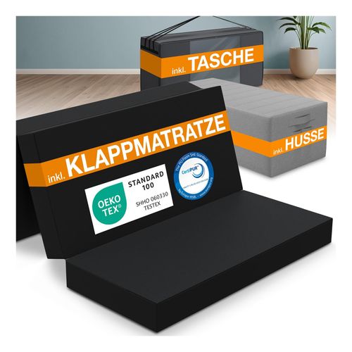 4260641680269 - Bestschlaf schwarz Klappmatratze inkl Husse & Transporttasche Spar-Set 4260641680269 - Bestschlaf schwarz Klappmatratze inkl Husse & Transporttasche Spar-Set