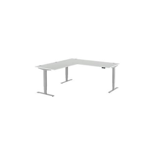 4251898809329 - Genius Winkelschreibtisch AERO FLEX elektr höhenverstellbar 90° Winkel wechselseitig B 2000 mm lichtgrau weißalu + Memorypanel 4251898809329 - Genius Winkelschreibtisch AERO FLEX elektr höhenverstellbar 90° Winkel wechselseitig B 2000 mm lichtgrau weißalu + Memorypanel