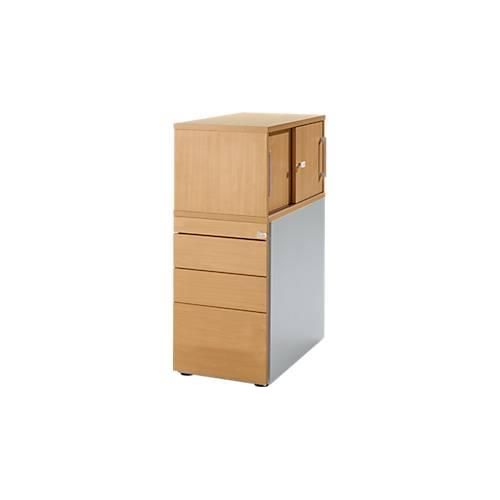 4251898819199 - Genius Standcontainer mit Aufsatzschrank inkl Schiebetür komplett abschließbar seitliche Griffnut buche 4251898819199 - Genius Standcontainer mit Aufsatzschrank inkl Schiebetür komplett abschließbar seitliche Griffnut buche