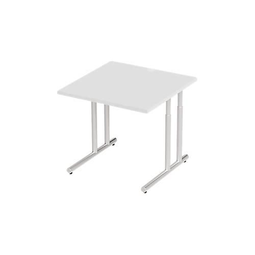 4250510821206 - Select Schreibtisch COMBITEC Quadrat C-Fuß B 800 x T 800 x H 677-817 mm lichtgrau weißaluminium 4250510821206 - Select Schreibtisch COMBITEC Quadrat C-Fuß B 800 x T 800 x H 677-817 mm lichtgrau weißaluminium