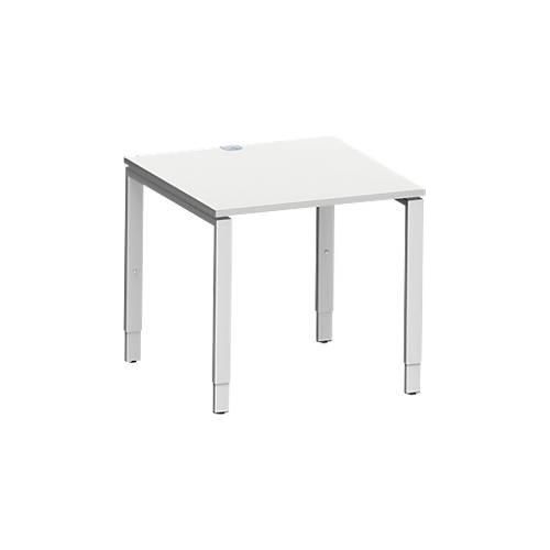 4250510843017 - Genius Schreibtisch Modena Flex Quadrat 4-Fuß Rechteckrohr B 800 x T 800 x H 650-850 mm lichtgrau weißaluminium 4250510843017 - Genius Schreibtisch Modena Flex Quadrat 4-Fuß Rechteckrohr B 800 x T 800 x H 650-850 mm lichtgrau weißaluminium