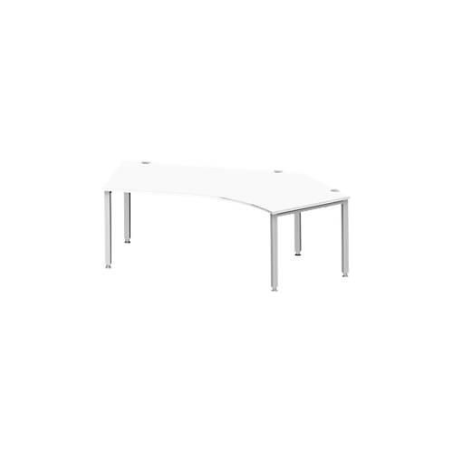 4250510842751 - Genius Winkelschreibtisch MODENA FLEX 135° Ansatz rechts 4-Fuß-Quadratrohr B 2165 mm weiß weiß 4250510842751 - Genius Winkelschreibtisch MODENA FLEX 135° Ansatz rechts 4-Fuß-Quadratrohr B 2165 mm weiß weiß