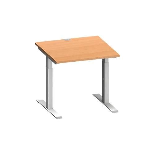 4250510938621 - Genius Schreibtisch MODENA FLEX Quadrat T-Fuß Rechteckrohr B 800 x T 800 x H 650-850 mm Buche weißalu