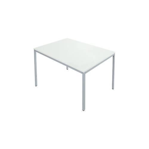 4251898823349 - Pure Stahlrohrtisch Rechteck Quadratrohrfuß B 1200 x T 800 x H 720 mm lichtgrau weißaluminium