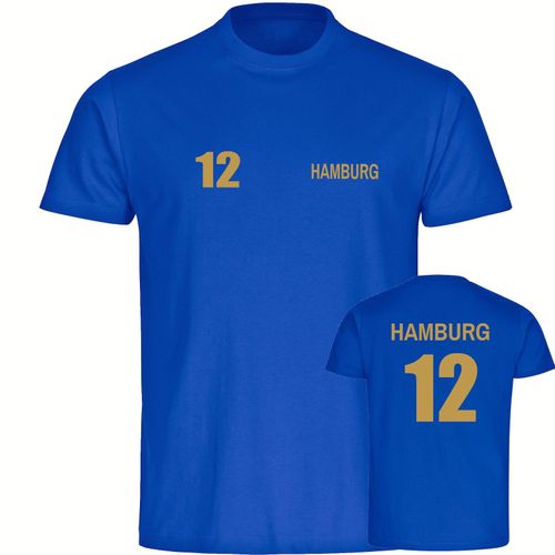 4068859508210 - multifanshop Herren T-Shirt - Hamburg - Trikot Nummer 12 gold - Druck gold metallic - Männer 4068859508210 - multifanshop Herren T-Shirt - Hamburg - Trikot Nummer 12 gold - Druck gold metallic - Männer