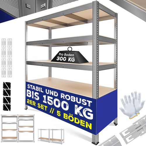 4255598350587 - MASKO® Schwerlastregal Lagerregal Kellerregal 160x160x40cm verstellbare Ablagen MDF-Platten Regal aus Metall Steckregal Werkstattregal Stahlgestell Garage Werkbank 4255598350587 - MASKO® Schwerlastregal Lagerregal Kellerregal 160x160x40cm verstellbare Ablagen MDF-Platten Regal aus Metall Steckregal Werkstattregal Stahlgestell Garage Werkbank