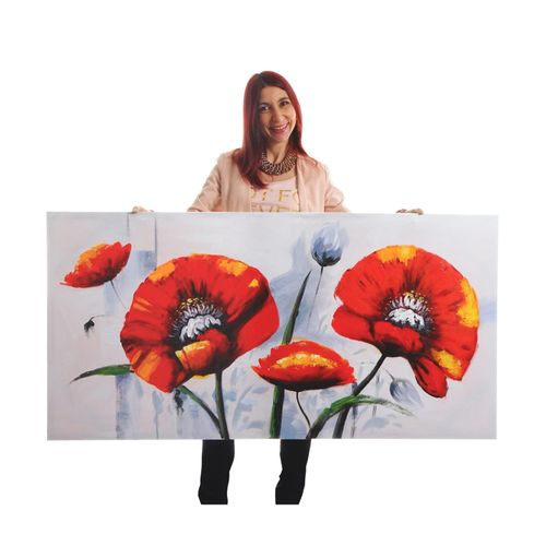 4057651056029 - Wandbild Roter Mohn 100% handgemaltes Ölgemälde Gemälde XL 140x70cm 4057651056029 - Wandbild Roter Mohn 100% handgemaltes Ölgemälde Gemälde XL 140x70cm