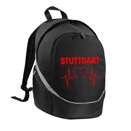 4068859118372 - multifanshop Rucksack - Stuttgart - Herzschlag - Druck rot - Tasche 4068859118372 - multifanshop Rucksack - Stuttgart - Herzschlag - Druck rot - Tasche