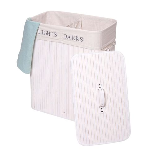 4057651384085 - Wäschekorb MCW-C21 Laundry Wäschebox Wäschesammler Wäschebehälter Bambus 2 Fächer 63x55x34cm 100l ~ weiß 4057651384085 - Wäschekorb MCW-C21 Laundry Wäschebox Wäschesammler Wäschebehälter Bambus 2 Fächer 63x55x34cm 100l ~ weiß