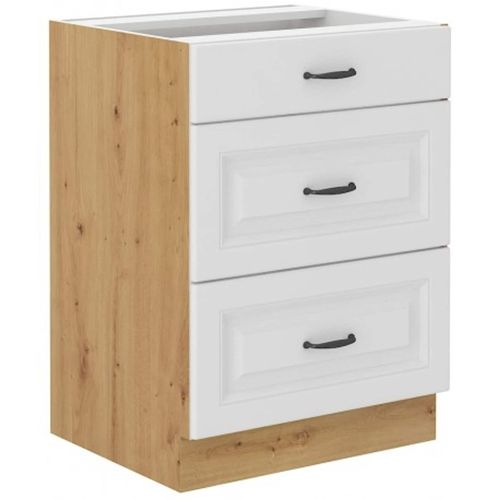 4260304597927 - Küchen Preisbombe - Küchen Unterschrank 60 cm Stilo Weiß + Eiche Artisan Vollauszug Soft-Close Küche 4260304597927 - Küchen Preisbombe - Küchen Unterschrank 60 cm Stilo Weiß + Eiche Artisan Vollauszug Soft-Close Küche