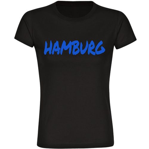 4068859509026 - multifanshop Damen T-Shirt - Hamburg - Textmarker - Druck blau - Frauen