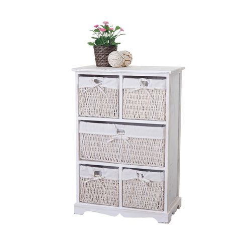 4057651141398 - Kommode Derby Schubladenschrank Shabby-Look Vintage 90x60x30cm weiß 4057651141398 - Kommode Derby Schubladenschrank Shabby-Look Vintage 90x60x30cm weiß