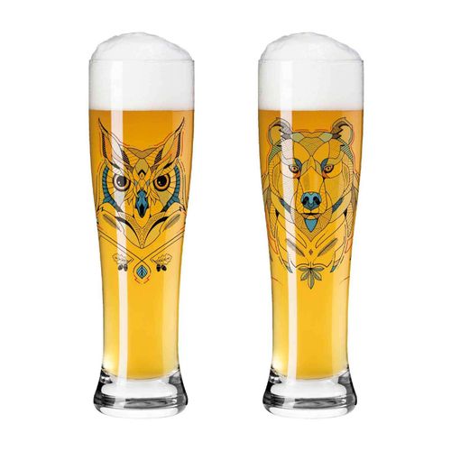 4001852071763 - Ritzenhoff Weizenbiergläser Eule und Bär Brauchzeit 05 Liter (646 ml) 2er Set 4001852071763 - Ritzenhoff Weizenbiergläser Eule und Bär Brauchzeit 05 Liter (646 ml) 2er Set