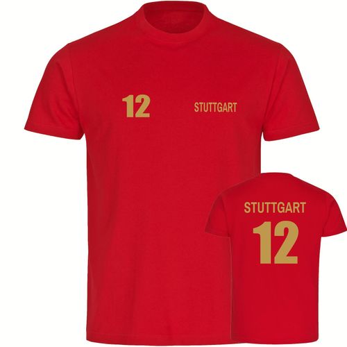 4068859511470 - multifanshop Herren T-Shirt - Stuttgart - Trikot Nummer 12 gold - Druck gold metallic - Männer 4068859511470 - multifanshop Herren T-Shirt - Stuttgart - Trikot Nummer 12 gold - Druck gold metallic - Männer
