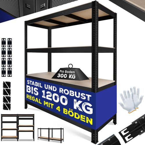 4255598350556 - MASKO® Schwerlastregal Lagerregal Kellerregal 160x160x40cm verstellbare Ablagen MDF-Platten Regal aus Metall Steckregal Werkstattregal Stahlgestell Garage Werkbank 4255598350556 - MASKO® Schwerlastregal Lagerregal Kellerregal 160x160x40cm verstellbare Ablagen MDF-Platten Regal aus Metall Steckregal Werkstattregal Stahlgestell Garage Werkbank