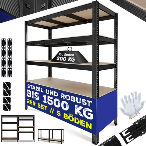 4255598350563 - MASKO® Schwerlastregal Lagerregal Kellerregal 160x160x40cm verstellbare Ablagen MDF-Platten Regal aus Metall Steckregal Werkstattregal Stahlgestell Garage Werkbank 4255598350563 - MASKO® Schwerlastregal Lagerregal Kellerregal 160x160x40cm verstellbare Ablagen MDF-Platten Regal aus Metall Steckregal Werkstattregal Stahlgestell Garage Werkbank