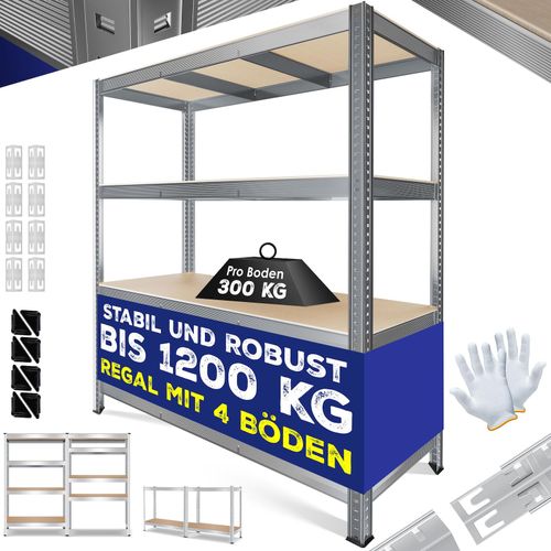 4255598350532 - MASKO® Schwerlastregal Lagerregal Kellerregal 160x160x40cm verstellbare Ablagen MDF-Platten Regal aus Metall Steckregal Werkstattregal Stahlgestell Garage Werkbank 4255598350532 - MASKO® Schwerlastregal Lagerregal Kellerregal 160x160x40cm verstellbare Ablagen MDF-Platten Regal aus Metall Steckregal Werkstattregal Stahlgestell Garage Werkbank