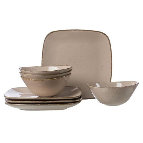 4006344083736 - Tafelservice RITZENHOFF & BREKER Geschirr-Set CASA Geschirr-Sets Gr 8 tlg braun (nougat) Tafelservice Vintage Look 8 Teile für 4 Personen