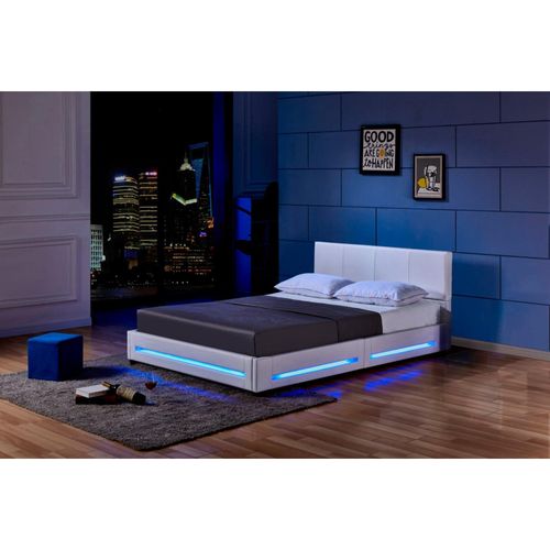 4058166108654 - Led Bett asteroid - Alle Varianten i Polsterbett Bett inkl Lattenrost i weiß 90 x 200 cm i weiß 90 x 200 cm i weiß 160 x 200 cm - Home Deluxe