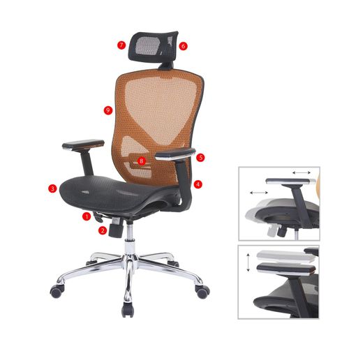 4057651171395 - Bürostuhl MCW-A61 Schreibtischstuhl Sliding-Funktion Stoff Textil ISO9001 ~ schwarz orange 4057651171395 - Bürostuhl MCW-A61 Schreibtischstuhl Sliding-Funktion Stoff Textil ISO9001 ~ schwarz orange