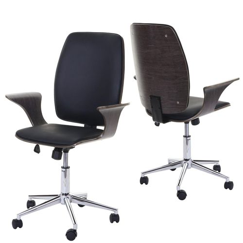 4057651269757 - Bürostuhl MCW-C54 Chefsessel Drehstuhl Bugholz Kunstleder ~ Grau Sitzfläche schwarz 4057651269757 - Bürostuhl MCW-C54 Chefsessel Drehstuhl Bugholz Kunstleder ~ Grau Sitzfläche schwarz