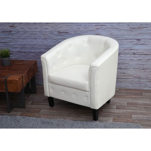 4057651409993 - Sessel Stafford T810 Loungesessel Clubsessel Chesterfield-Look Kunstleder ~ Weiß 4057651409993 - Sessel Stafford T810 Loungesessel Clubsessel Chesterfield-Look Kunstleder ~ Weiß