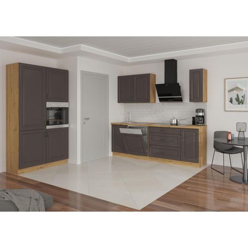 4262354970347 - Küche Stilo Grau + Eiche Artisan 230 + 120 Küchenzeile Küchenblock Einbauküche 4262354970347 - Küche Stilo Grau + Eiche Artisan 230 + 120 Küchenzeile Küchenblock Einbauküche