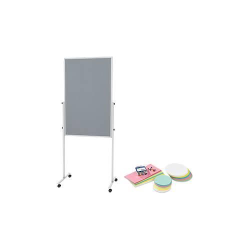 4002390078405 - MAULsolid Moderationstafel Stahlblech kunststoffbeschichtet B 1200 x H 1900 mm + Moderationskarten-Set 360 Karten und 200 Pin-Nadeln