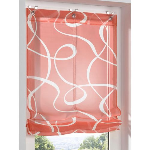 6943755984871 - Raffrollo HEINE HOME Raffrollos Gr 140 cm Hakenaufhängung 80 cm rot (rot weiß) Raffrollos halbtransparent 6943755984871 - Raffrollo HEINE HOME Raffrollos Gr 140 cm Hakenaufhängung 80 cm rot (rot weiß) Raffrollos halbtransparent