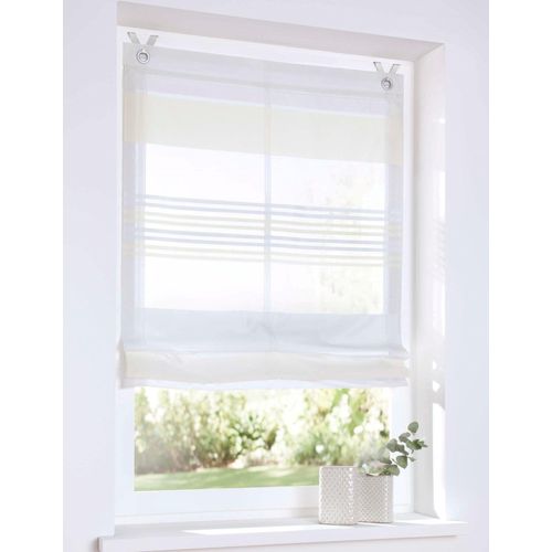 4016478081324 - Raffrollo HEINE HOME Raffrollos Gr 130 cm Ösen 100 cm weiß (offwhite) Raffrollos transparent 4016478081324 - Raffrollo HEINE HOME Raffrollos Gr 130 cm Ösen 100 cm weiß (offwhite) Raffrollos transparent