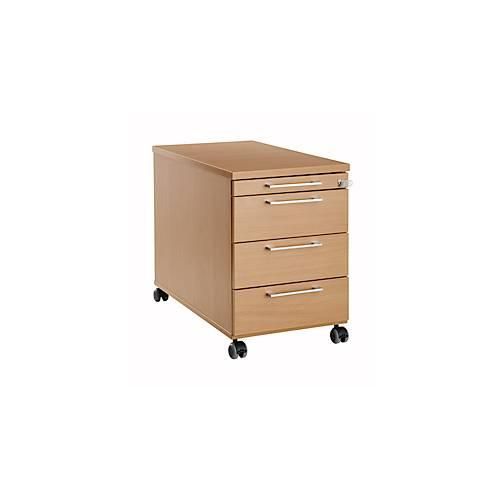 4251898813586 - Rollcontainer 1333 3 Schübe & 1 Utensilienauszug abschließbar eckige Griffe Holz Stahl Kunststoff B 434 x T 600 x H 613 mm Buche-Dekor 4251898813586 - Rollcontainer 1333 3 Schübe & 1 Utensilienauszug abschließbar eckige Griffe Holz Stahl Kunststoff B 434 x T 600 x H 613 mm Buche-Dekor