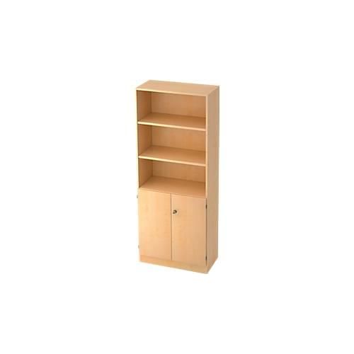 4032062024041 - Regalschrank B 800 x T 420 x H 2004 mm 5 OH 5 Böden 2 Türen abschließbar Ahorn-Dekor