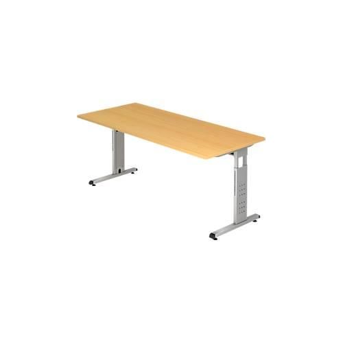 4032062028414 - Schreibtisch VOS19 6 manuell höhenverstellbar 85cm (H) 180x80cm (BxT) rechteckig buche weißaluminium 4032062028414 Hammer 4032062028414 - Schreibtisch VOS19 6 manuell höhenverstellbar 85cm (H) 180x80cm (BxT) rechteckig buche weißaluminium 4032062028414 Hammer
