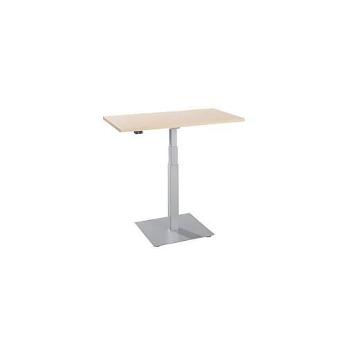 4251898813821 - Beistelltisch Start Off elektrisch höhenverstellbar Rechteck Säulenfuß B 1000 x T 600 x H 635-1285 mm Ahorn weißaluminium
