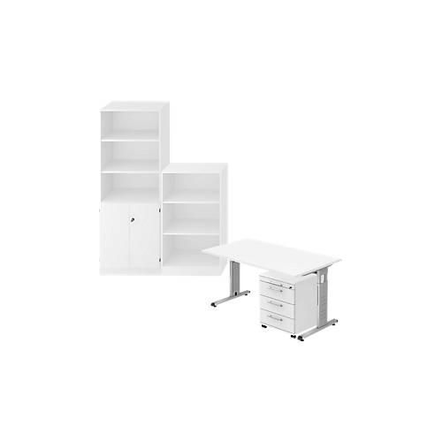 4032062283349 - Komplettangebot Schreibtisch Container Regalschrank Regal ULM weiß 4032062283349 - Komplettangebot Schreibtisch Container Regalschrank Regal ULM weiß