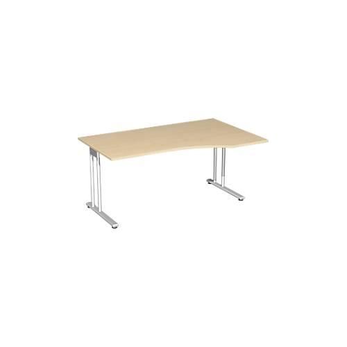 4038933430423 - Schreibtisch mit Ansatz PALENQUE C-Fuß Freiform Ansatz rechts B 1800 x T 800 1000 x H 720 mm Ahorn-Dekor 4038933430423 - Schreibtisch mit Ansatz PALENQUE C-Fuß Freiform Ansatz rechts B 1800 x T 800 1000 x H 720 mm Ahorn-Dekor