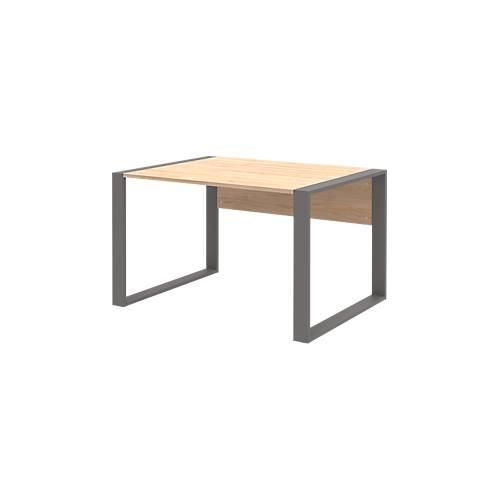4059484217554 - Home Office Schreibtisch TEMPIO Rechteck Kufen B 1200 x T 800 x H 740 mm Hickory-Eiche anthrazit + Kabelführungsbügel