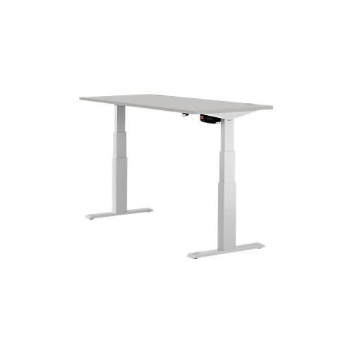 4250510855409 - Select Schreibtisch ERGO-T elektrisch höhenverstellbar Rechteck T-Fuß B 1200 x T 800 x H 640-1300 mm lichtgrau weißaluminium 4250510855409 - Select Schreibtisch ERGO-T elektrisch höhenverstellbar Rechteck T-Fuß B 1200 x T 800 x H 640-1300 mm lichtgrau weißaluminium