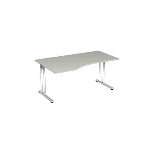 4038933430478 - Schreibtisch mit Ansatz PALENQUE C-fuß Freiform links B 1800 x T 1000 800 x H 720 mm lichtgrau 4038933430478 - Schreibtisch mit Ansatz PALENQUE C-fuß Freiform links B 1800 x T 1000 800 x H 720 mm lichtgrau