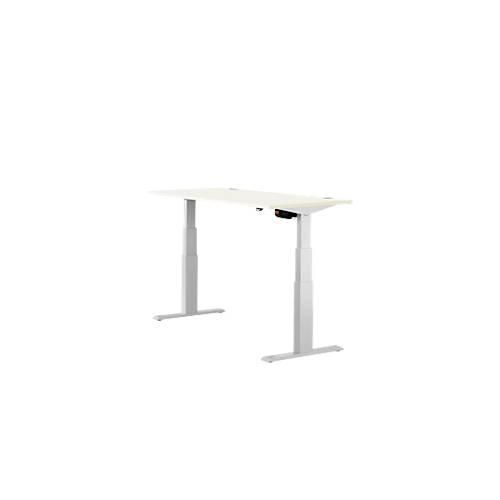 4250510855447 - Select Schreibtisch ERGO-T elektrisch höhenverstellbar Rechteck T-Fuß B 1200 x T 800 x H 640-1300 mm weiß weißaluminium