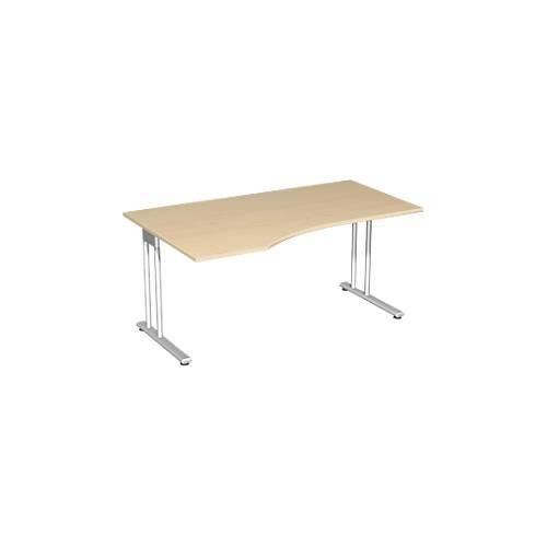 4038933430454 - Schreibtisch mit Ansatz PALENQUE C-fuß Freiform links B 1800 x T 1000 800 x H 720 mm Ahorn-Dekor 4038933430454 - Schreibtisch mit Ansatz PALENQUE C-fuß Freiform links B 1800 x T 1000 800 x H 720 mm Ahorn-Dekor