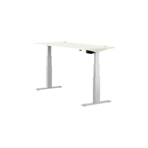 4250510855492 - Select Schreibtisch ERGO-T elektrisch höhenverstellbar Rechteck T-Fuß B 1600 x T 800 x H 640-1300 mm weiß weißaluminium 4250510855492 - Select Schreibtisch ERGO-T elektrisch höhenverstellbar Rechteck T-Fuß B 1600 x T 800 x H 640-1300 mm weiß weißaluminium