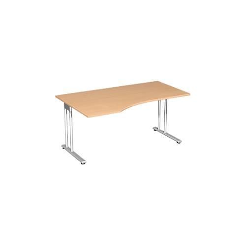 4038933430461 - Schreibtisch mit Ansatz PALENQUE C-fuß Freiform links B 1800 x T 1000 800 x H 720 mm Buche-Dekor