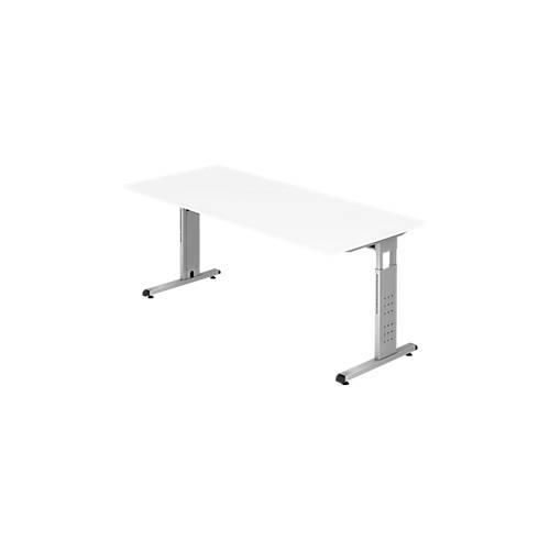 4032062032619 - Schreibtisch VOS19 W S manuell höhenverstellbar 85cm (H) 180x80cm (BxT) rechteckig weiß silber 4032062032619 Hammerbacher 4032062032619 - Schreibtisch VOS19 W S manuell höhenverstellbar 85cm (H) 180x80cm (BxT) rechteckig weiß silber 4032062032619 Hammerbacher