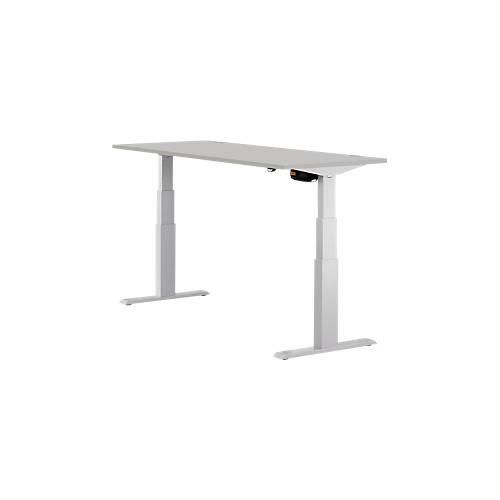 4250510855454 - Select Schreibtisch ERGO-T elektrisch höhenverstellbar Rechteck T-Fuß B 1600 x T 800 x H 640-1300 mm lichtgrau weißaluminium 4250510855454 - Select Schreibtisch ERGO-T elektrisch höhenverstellbar Rechteck T-Fuß B 1600 x T 800 x H 640-1300 mm lichtgrau weißaluminium