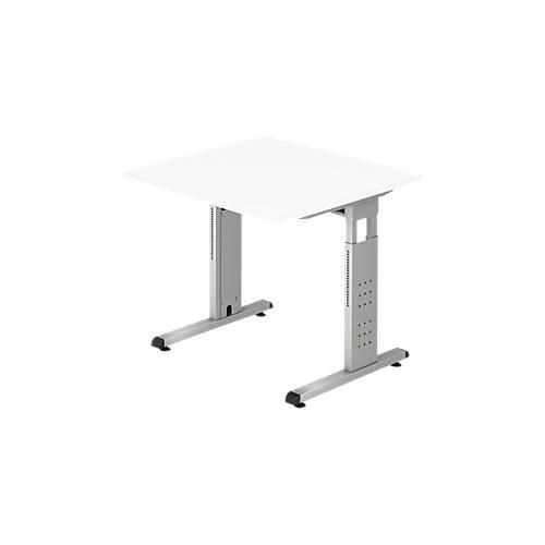 4032062032558 - Schreibtisch VOS08 W S manuell höhenverstellbar 65-85cm (H) 80x80cm (BxT) quadratisch weiß silber 4032062032558 Hammerbac 4032062032558 - Schreibtisch VOS08 W S manuell höhenverstellbar 65-85cm (H) 80x80cm (BxT) quadratisch weiß silber 4032062032558 Hammerbac
