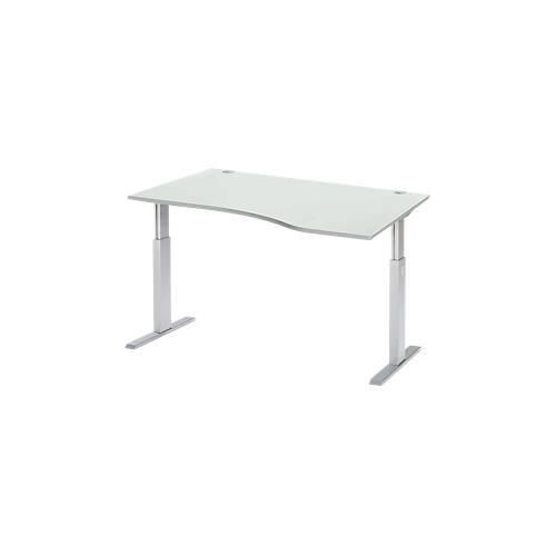 4250510855355 - Select Schreibtisch ERGO-T elektrisch höhenverstellbar Freiform Ansatz rechts T-Fuß B 1800 x H 725-1185 mm lichtgrau weißalu 4250510855355 - Select Schreibtisch ERGO-T elektrisch höhenverstellbar Freiform Ansatz rechts T-Fuß B 1800 x H 725-1185 mm lichtgrau weißalu