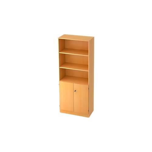 4032062001608 - Regalschrank B 800 x T 420 x H 2004 mm 5 OH 5 Böden 2 Türen abschließbar Buche-Dekor