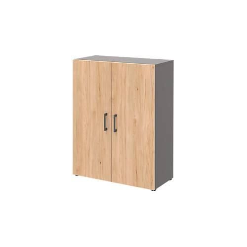 4059484218261 - Home Office Aktenschrank TEMPIO aus Holz 2 Türen 3 OH B 800 x T 340 x H 1070 mm anthrazit Hickory Eiche 4059484218261 - Home Office Aktenschrank TEMPIO aus Holz 2 Türen 3 OH B 800 x T 340 x H 1070 mm anthrazit Hickory Eiche