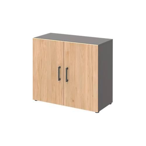 4059484218230 - Home Office Aktenschrank TEMPIO aus Holz 2 Türen 2 OH B 800 x T 340 x H 720 mm anthrazit Hickory Eiche 4059484218230 - Home Office Aktenschrank TEMPIO aus Holz 2 Türen 2 OH B 800 x T 340 x H 720 mm anthrazit Hickory Eiche